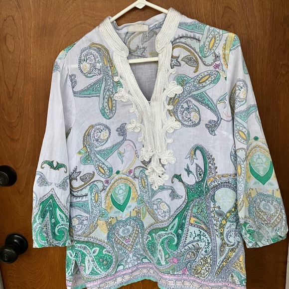 Linen top, Med, by Linen Charter Club, Luxury, beautiful, great condition, white - Picture 1 of 3